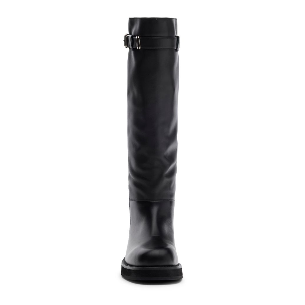 Biker boots en cuir à boucles - noir