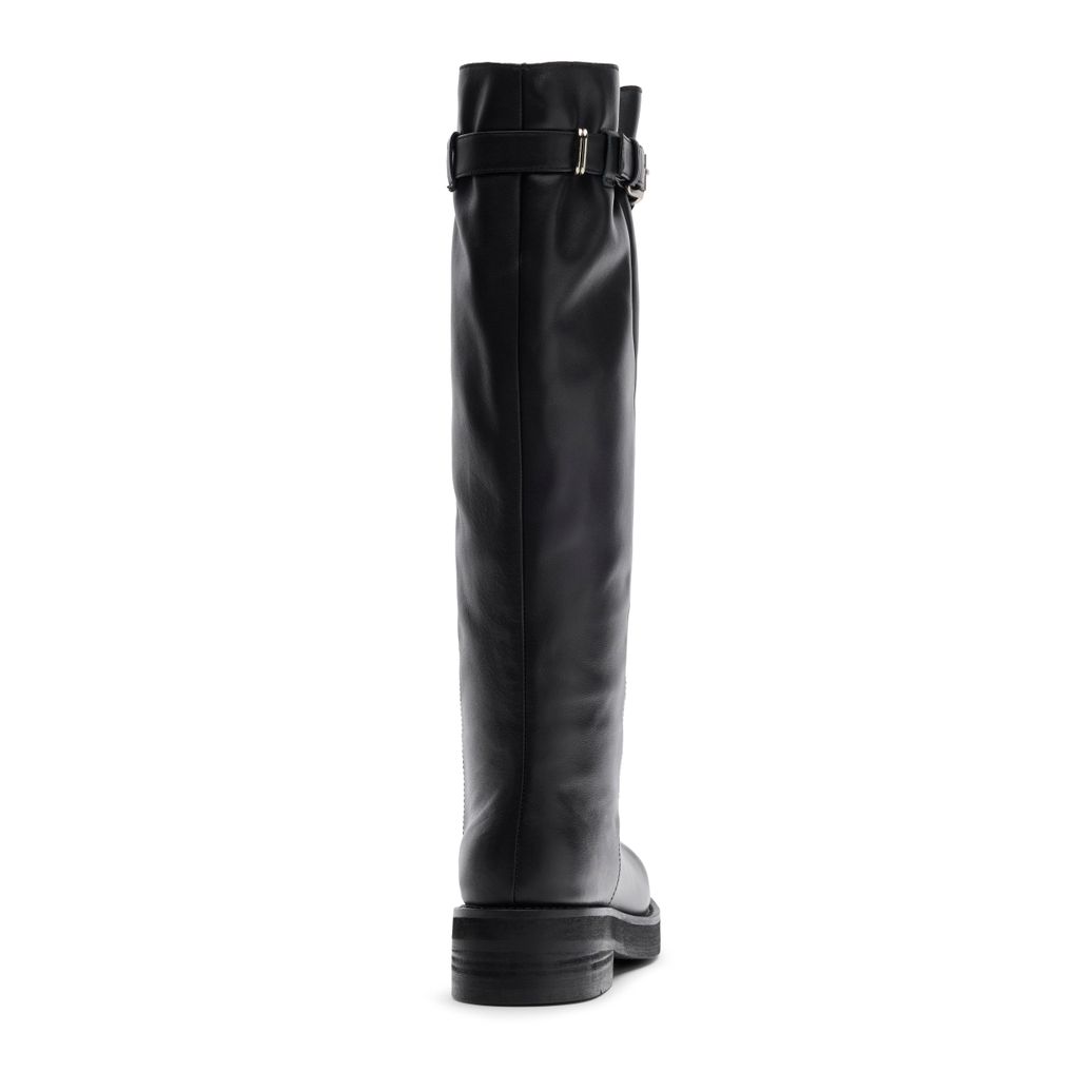 Biker boots en cuir à boucles - noir