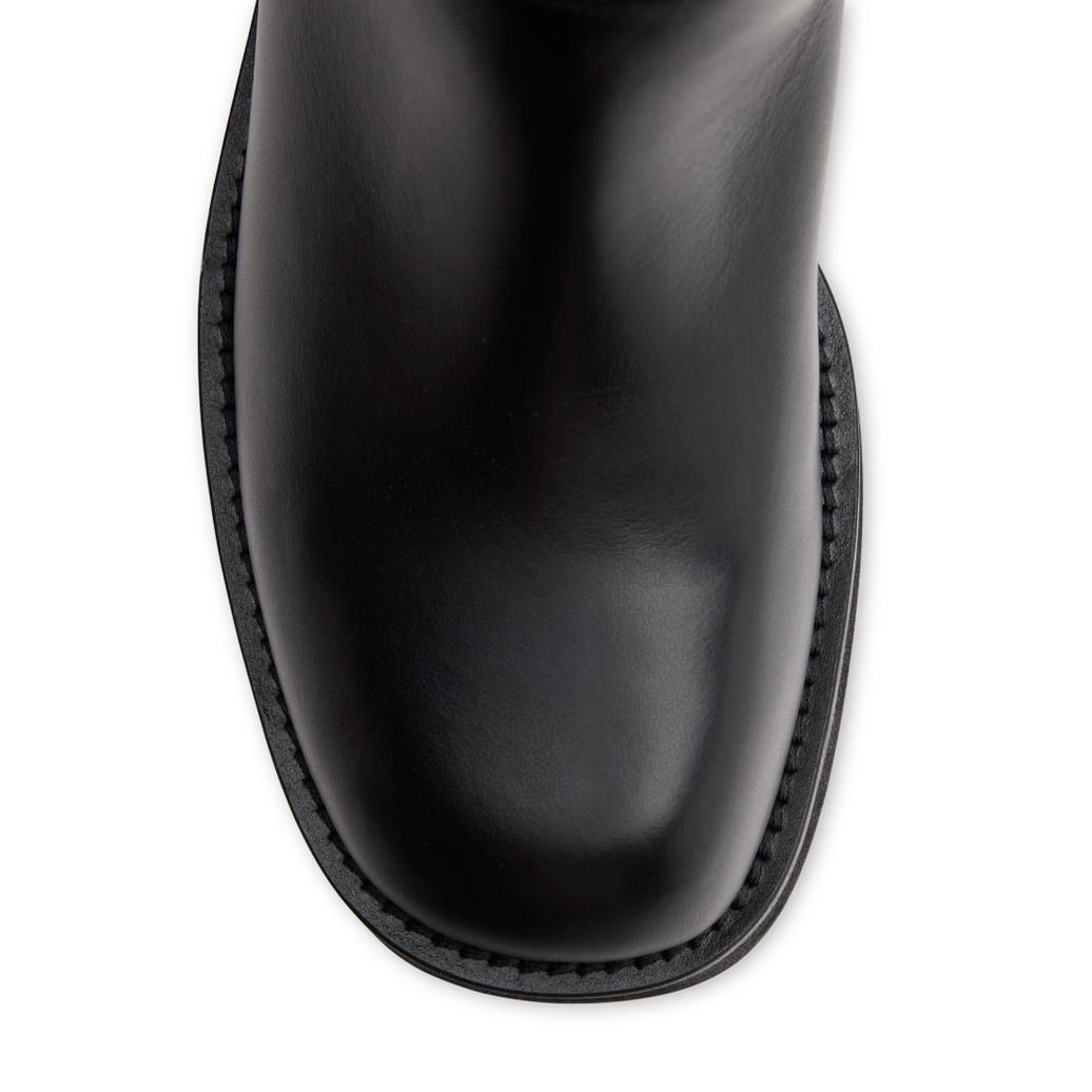 Biker boots en cuir à boucles - noir