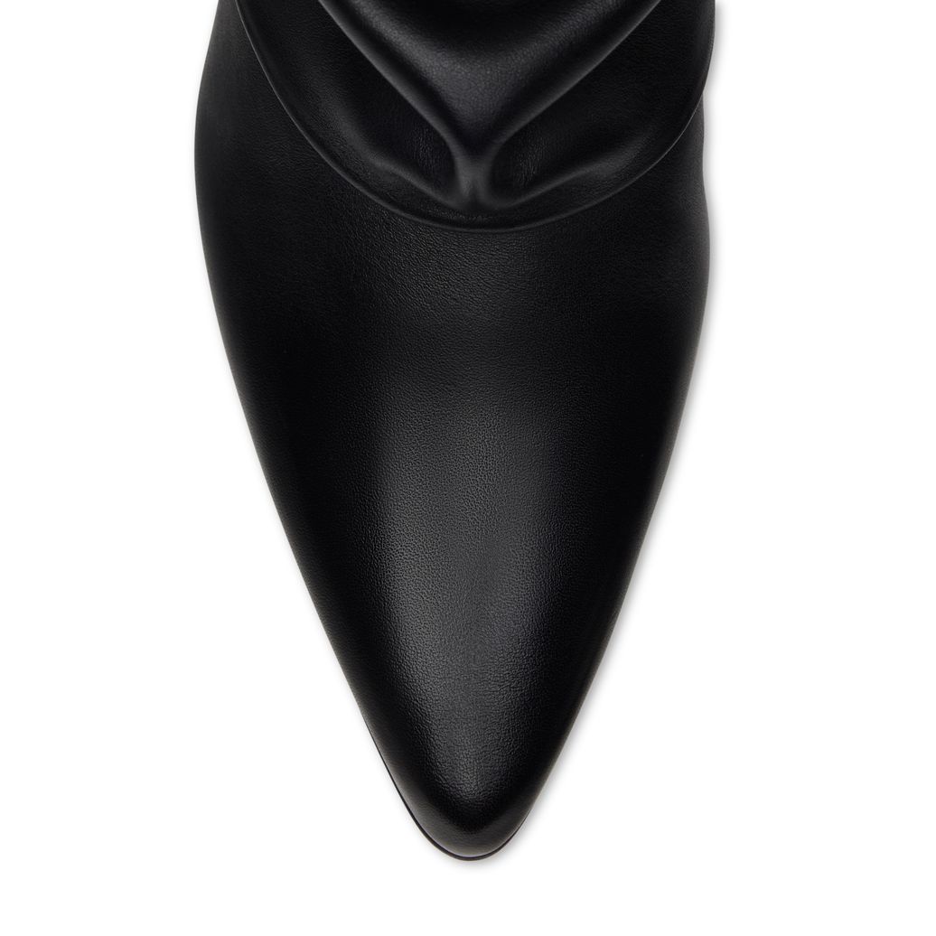 Schwarze Slouchy Boots aus Leder mit Absatz