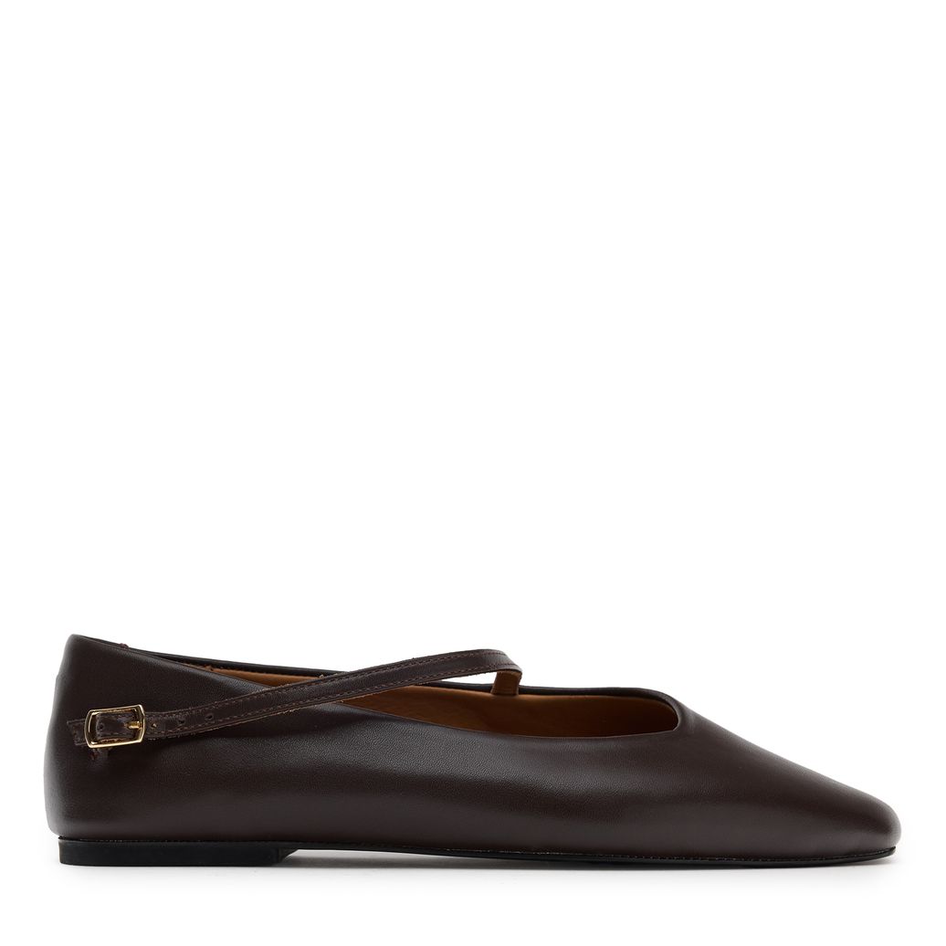 Ballerines en cuir - marron foncé