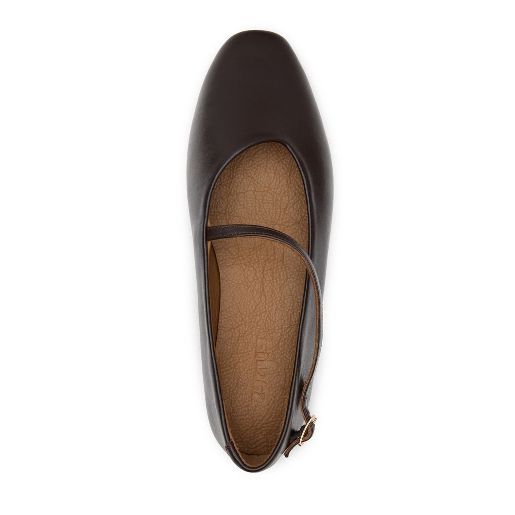 Ballerines en cuir - marron foncé