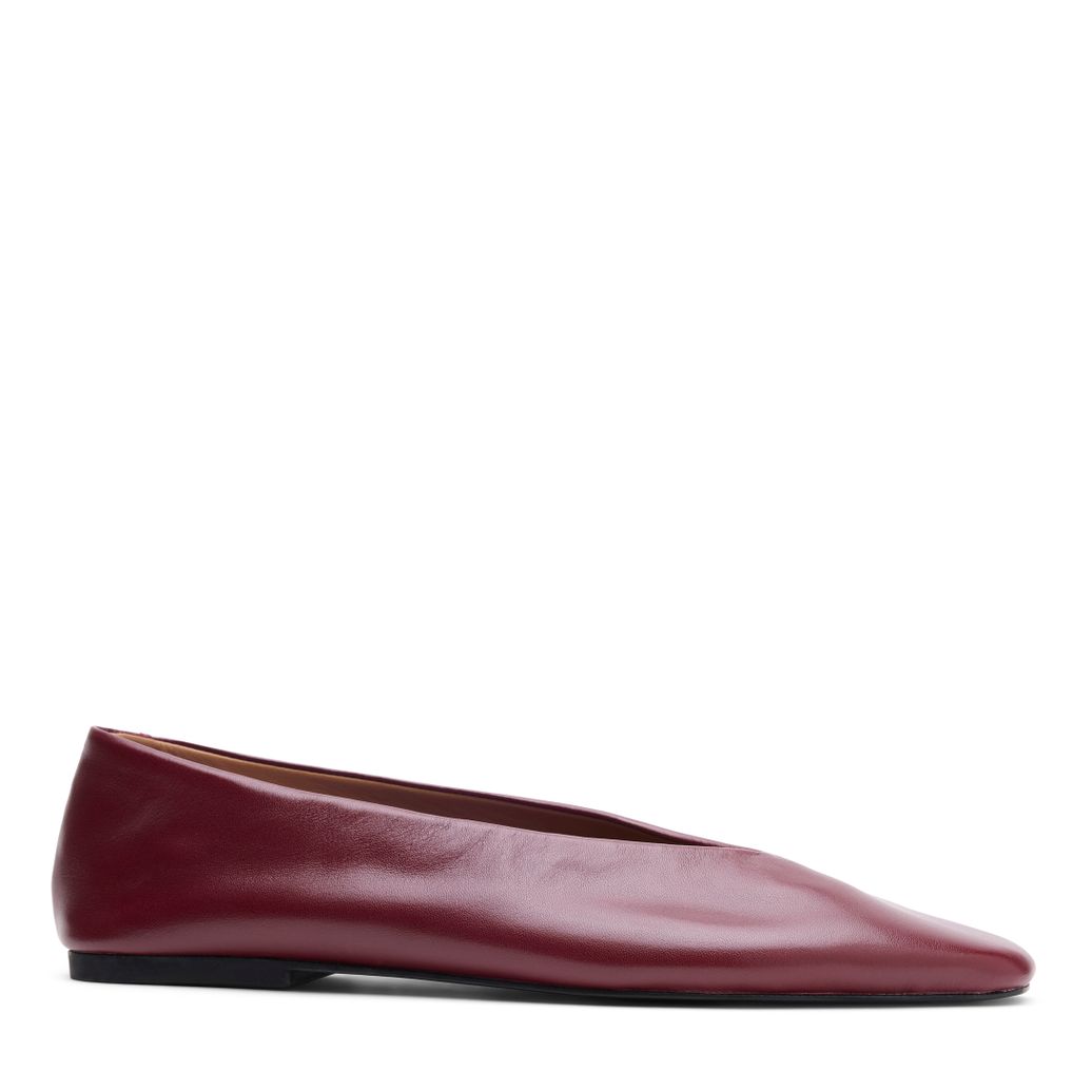 Bordeaux rode leren ballerina's