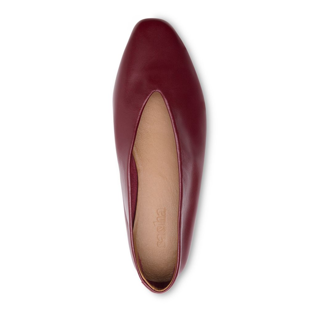 Bordeaux rode leren ballerina's
