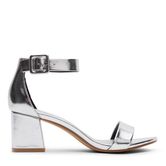 Zilveren pumps met blokhak