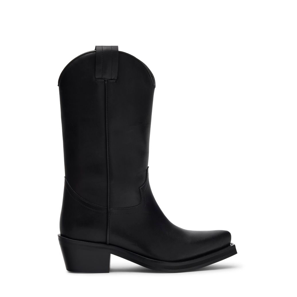 Schwarze Cowboystiefel aus Leder