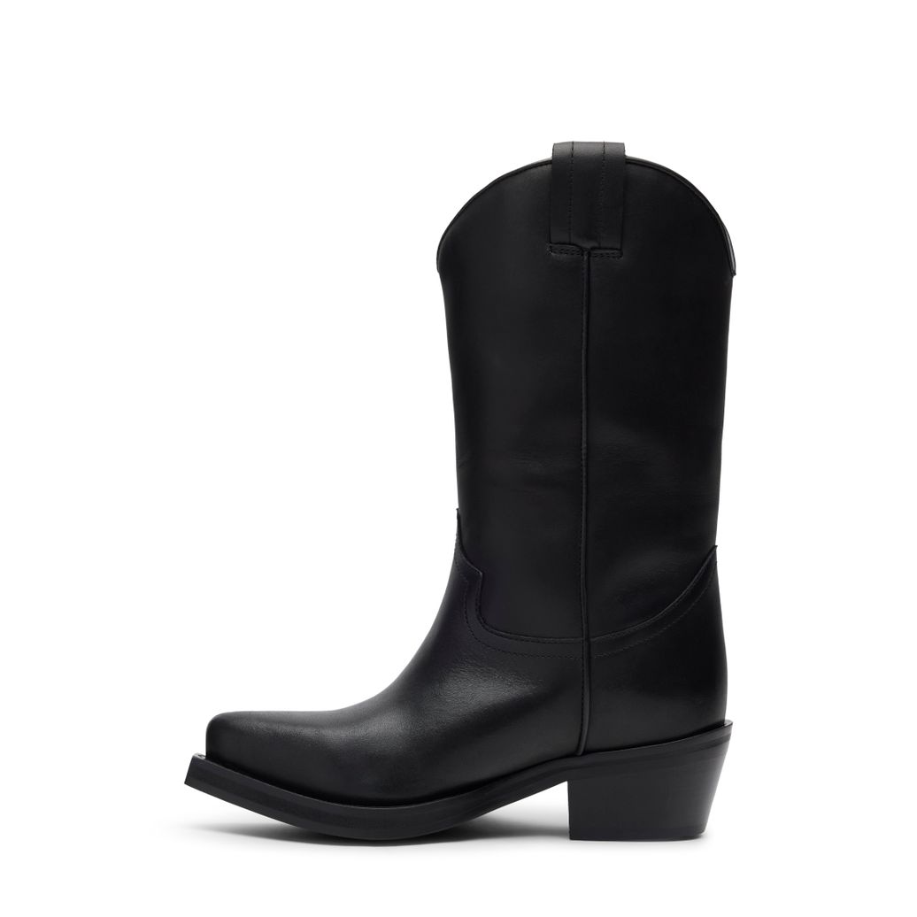 Zwarte leren cowboylaarzen