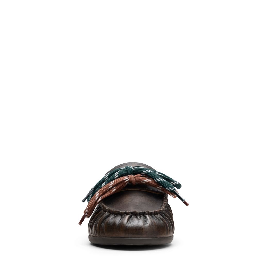 Brownwashed leren bootschoenen met veters